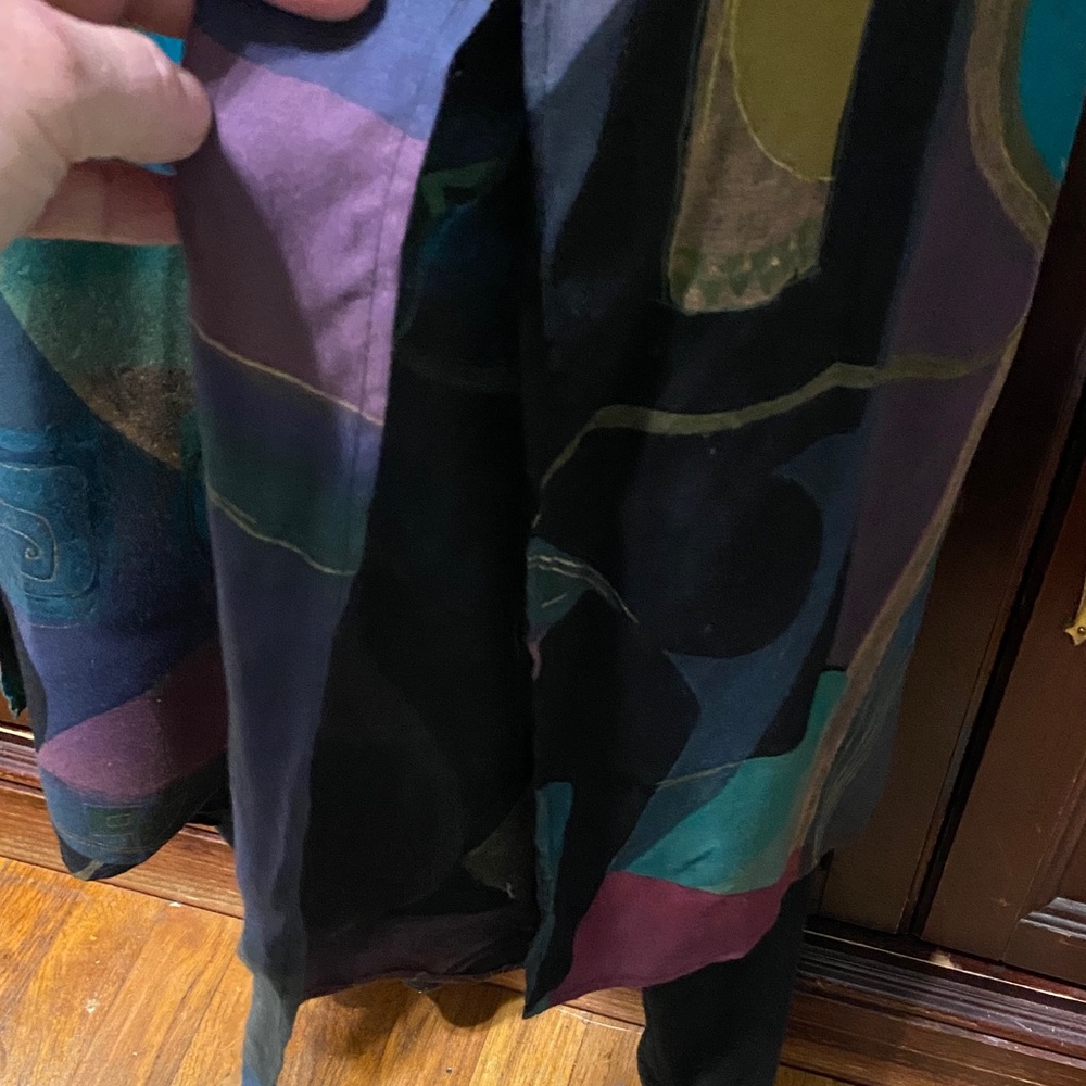 Vikki Vi vintage Black body suit and colorful long vest plus size 26 W - Picture 12 of 17